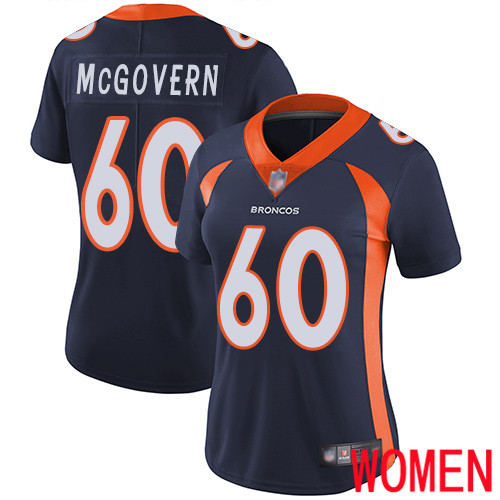 Women Denver Broncos #60 Connor McGovern Navy Blue Alternate Vapor Untouchable Limited Player Football NFL Jersey